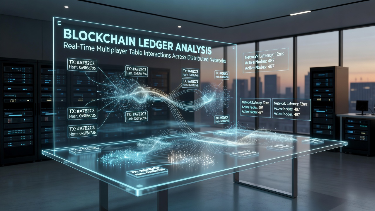 Visualisierung von Blockchain-Ledger-Datenströmen in verteilten Netzwerken mit Echtzeit-Multiplayer-Interaktionen