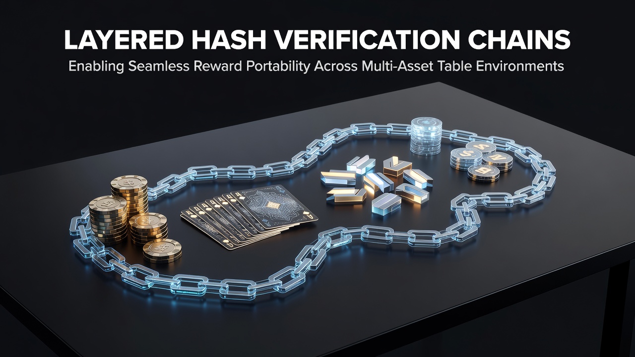 Darstellung von geschichteten Hash-Verifizierungsketten in Blockchain-basierten Tischspielumgebungen mit Multi-Asset-Transfers